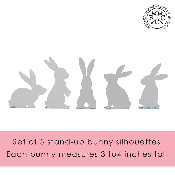 Rusted Orange Craftworks Co. Seasonal & Holiday Decorations Bunny Poses Mini Silhouette Set - Adorable Stand-Up Bunny Set – Perfect for Easter & Spring!