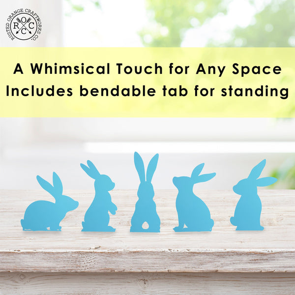 Rusted Orange Craftworks Co. Seasonal & Holiday Decorations Bunny Poses Mini Silhouette Set - Adorable Stand-Up Bunny Set – Perfect for Easter & Spring!