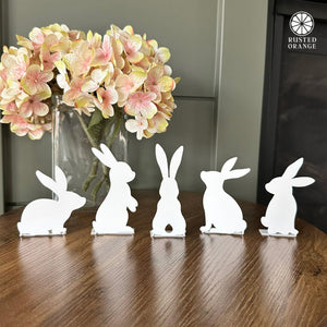 Rusted Orange Craftworks Co. Seasonal & Holiday Decorations Bunny Poses Mini Silhouette Set - Adorable Stand-Up Bunny Set – Perfect for Easter & Spring!