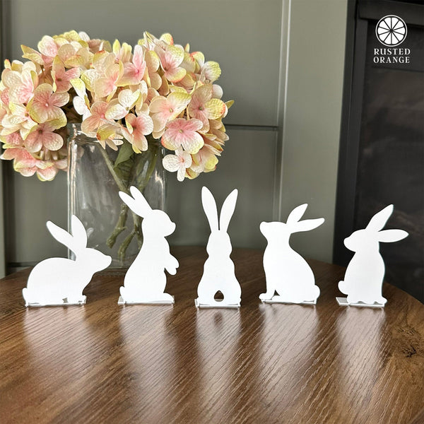 Rusted Orange Craftworks Co. Seasonal & Holiday Decorations Bunny Poses Mini Silhouette Set - Adorable Stand-Up Bunny Set – Perfect for Easter & Spring!