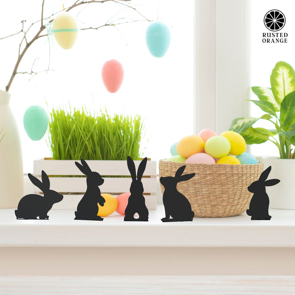 Rusted Orange Craftworks Co. Seasonal & Holiday Decorations Bunny Poses Mini Silhouette Set - Adorable Stand-Up Bunny Set – Perfect for Easter & Spring!