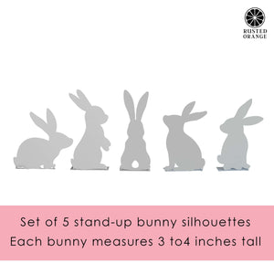 Rusted Orange Craftworks Co. Seasonal & Holiday Decorations Bunny Poses Mini Silhouette Set - Adorable Stand-Up Bunny Set – Perfect for Easter & Spring!