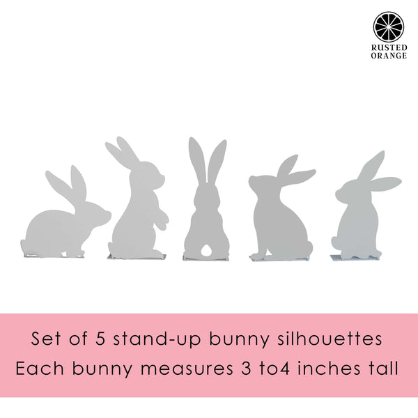 Rusted Orange Craftworks Co. Seasonal & Holiday Decorations Bunny Poses Mini Silhouette Set - Adorable Stand-Up Bunny Set – Perfect for Easter & Spring!