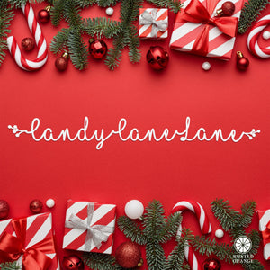 Rusted Orange Craftworks Co. Seasonal & Holiday Decorations Custom Holiday Script Sign – Personalized Metal Word Sign with Holly or Berry Ends – 18"–36"