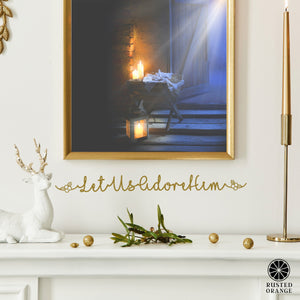 Rusted Orange Craftworks Co. Seasonal & Holiday Decorations Custom Holiday Script Sign – Personalized Metal Word Sign with Holly or Berry Ends – 18"–36"