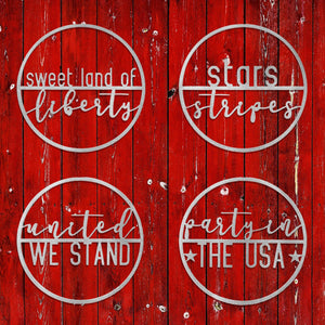 Rusted Orange Craftworks Co. Seasonal & Holiday Decorations Decor Steals - Minimalist Summer Greetings - Patriotic or Summer Metal Sign for Front Door Wreath