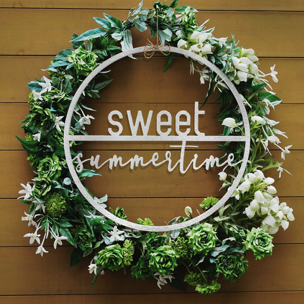 Rusted Orange Craftworks Co. Seasonal & Holiday Decorations Decor Steals - Minimalist Summer Greetings - Patriotic or Summer Metal Sign for Front Door Wreath