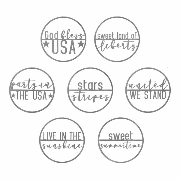 Rusted Orange Craftworks Co. Seasonal & Holiday Decorations Decor Steals - Minimalist Summer Greetings - Patriotic or Summer Metal Sign for Front Door Wreath