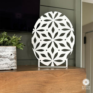 Rusted Orange Craftworks Co. Seasonal & Holiday Decorations Elegant Metal Easter Egg Decor – Tabletop Cutout 3 Designs