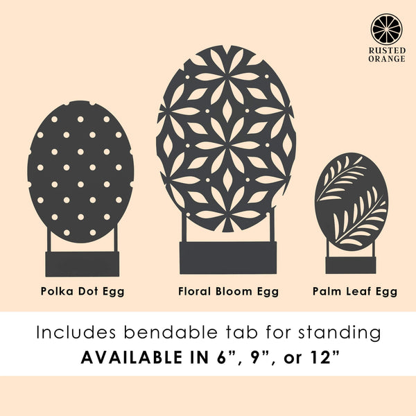 Rusted Orange Craftworks Co. Seasonal & Holiday Decorations Elegant Metal Easter Egg Decor – Tabletop Cutout 3 Designs