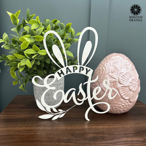 Rusted Orange Craftworks Co. Seasonal & Holiday Decorations Happy Easter Wreath Bunny Ears