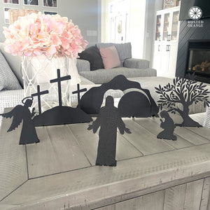 Rusted Orange Craftworks Co. Seasonal & Holiday Decorations Holy Week Easter Advent - A Simple Family Tradition - Christian Easter Resurrection Scene Set