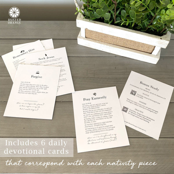 Rusted Orange Craftworks Co. Seasonal & Holiday Decorations Holy Week Easter Advent - A Simple Family Tradition - Christian Easter Resurrection Scene Set