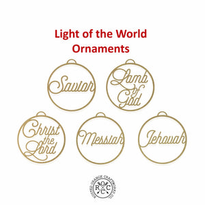 Rusted Orange Craftworks Co. Seasonal & Holiday Decorations Light of the World Ornaments - 5 pack - Metal Christmas Tree Ornaments
