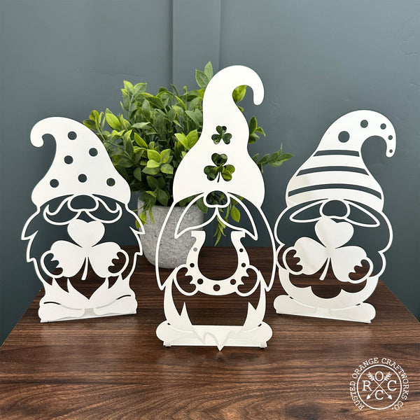 Rusted Orange Craftworks Co. Seasonal & Holiday Decorations Lucky Gnome Silhouette Trio - Tabletop, Hanging, Yard Stake