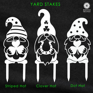 Rusted Orange Craftworks Co. Seasonal & Holiday Decorations Lucky Gnome Silhouette Trio - Tabletop, Hanging, Yard Stake