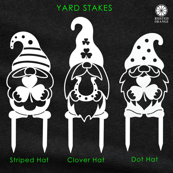 Rusted Orange Craftworks Co. Seasonal & Holiday Decorations Lucky Gnome Silhouette Trio - Tabletop, Hanging, Yard Stake