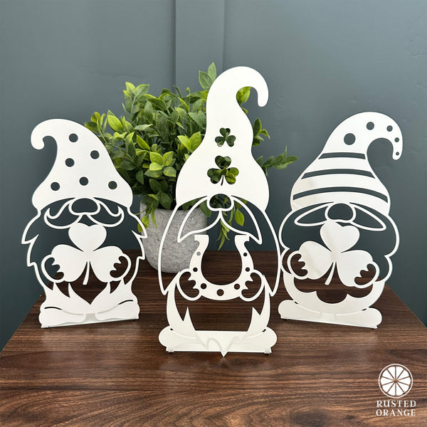 Rusted Orange Craftworks Co. Seasonal & Holiday Decorations Lucky Gnome Silhouette Trio - Tabletop, Hanging, Yard Stake