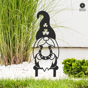 Rusted Orange Craftworks Co. Seasonal & Holiday Decorations Lucky Gnome Silhouette Trio - Tabletop, Hanging, Yard Stake