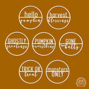 Rusted Orange Craftworks Co. Seasonal & Holiday Decorations Minimalist Fall Greetings - 7 Styles - Front Door Hanging Decorations