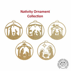 Rusted Orange Craftworks Co. Seasonal & Holiday Decorations Nativity Ornaments - 5 pack - Metal Christmas Tree Ornaments