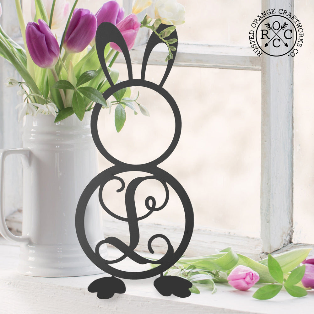 Rusted Orange Craftworks Co. Seasonal & Holiday Decorations Peter Cottontail Monogram - Door Wreaths for Front Door Outside