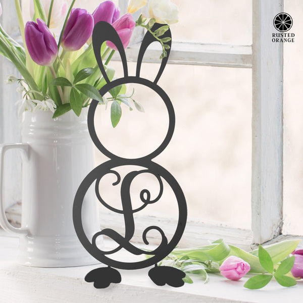 Rusted Orange Craftworks Co. Seasonal & Holiday Decorations Peter Cottontail Monogram - Door Wreaths for Front Door Outside