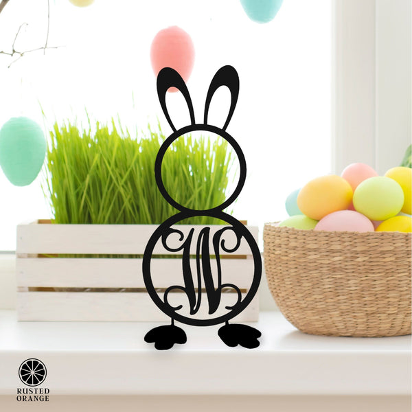 Rusted Orange Craftworks Co. Seasonal & Holiday Decorations Peter Cottontail Monogram - Door Wreaths for Front Door Outside