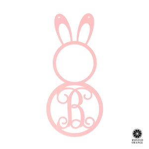 Rusted Orange Craftworks Co. Seasonal & Holiday Decorations Peter Cottontail Monogram - Door Wreaths for Front Door Outside