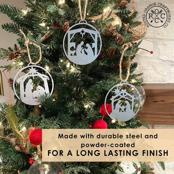 Rusted Orange Craftworks Co. Seasonal & Holiday Decorations Special Offer Nativity Ornaments - 5 pack - Metal Christmas Tree Ornaments