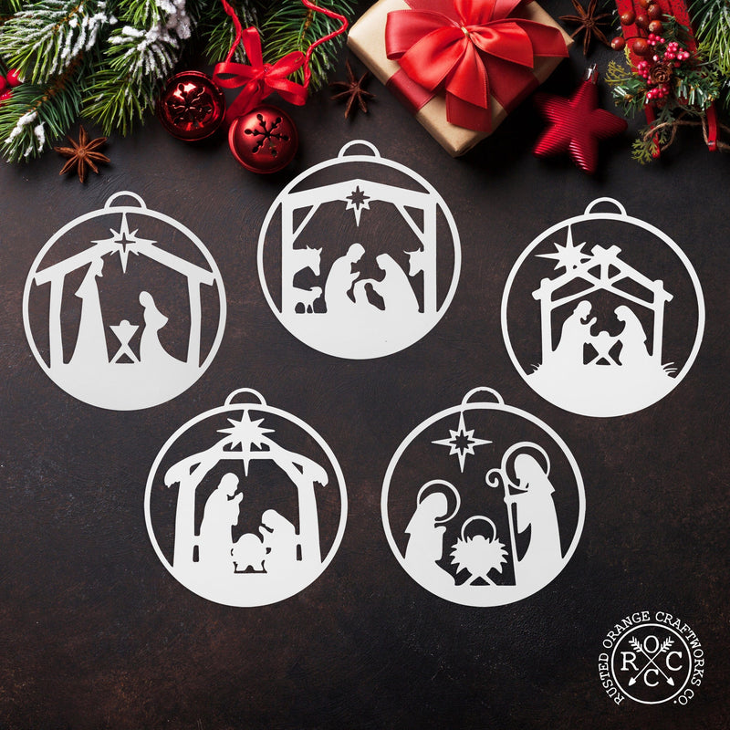 Rusted Orange Craftworks Co. Seasonal & Holiday Decorations Special Offer Nativity Ornaments - 5 pack - Metal Christmas Tree Ornaments