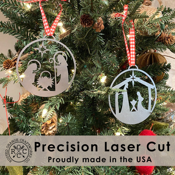 Rusted Orange Craftworks Co. Seasonal & Holiday Decorations Special Offer Nativity Ornaments - 5 pack - Metal Christmas Tree Ornaments