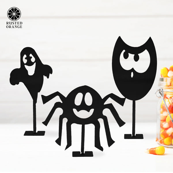Rusted Orange Craftworks Co. Seasonal & Holiday Decorations Stand Up Halloween Figures - Tabletop Halloween Variety Decor for Home
