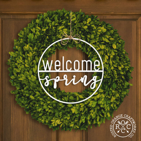 Rusted Orange Craftworks Co. Seasonal & Holiday Decorations Welcome Seasons Circle - Outdoor Home Decor Wreaths Front Door