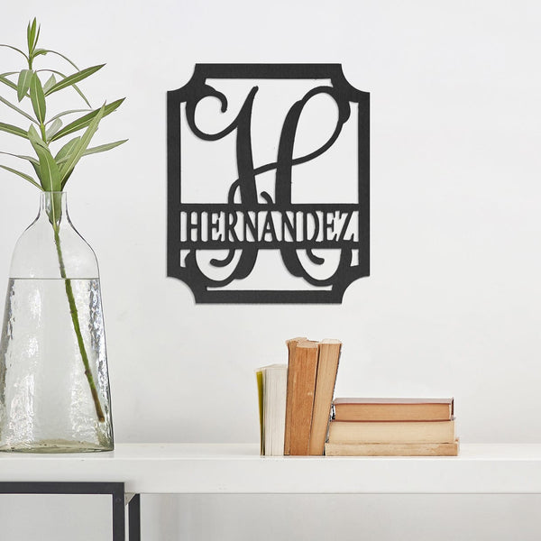 Rusted Orange Craftworks Co. Special Offer Embellished Monogram 12" - Personalized Metal Family Name Sign Home Decor