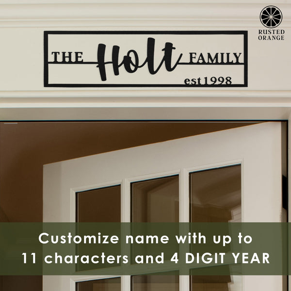 Rusted Orange Craftworks Co. Special Offer Family Name Plaque - Personalized Last Name Established Sign for Home