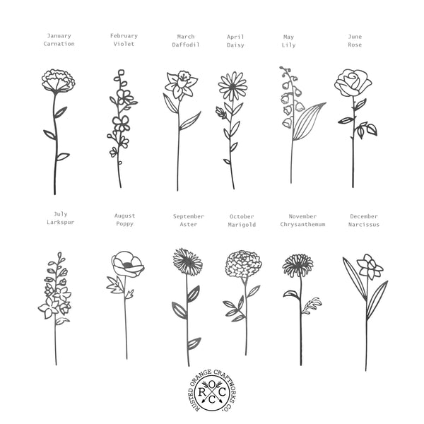 Rusted Orange Craftworks Co. Special Offer Floral Bouquet Personalized Pick - Metal Flowers with Customizable Stem
