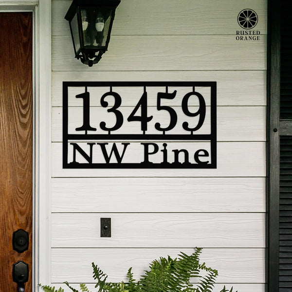 Rusted Orange Craftworks Co. Special Offer Home Address Plaque - 3 Sizes - Personalized Metal Street Name and House Numbers Sign