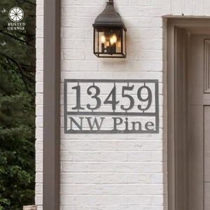 Rusted Orange Craftworks Co. Special Offer Home Address Plaque - 3 Sizes - Personalized Metal Street Name and House Numbers Sign