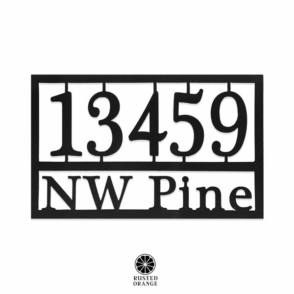Rusted Orange Craftworks Co. Special Offer Home Address Plaque - 3 Sizes - Personalized Metal Street Name and House Numbers Sign