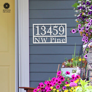 Rusted Orange Craftworks Co. Special Offer Home Address Plaque - 3 Sizes - Personalized Metal Street Name and House Numbers Sign