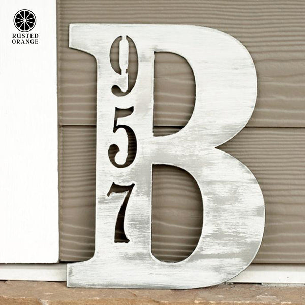 Rusted Orange Craftworks Co. Special Offer Letter Address Plaque - 3 Sizes - Metal Personalized Address Numbers for House
