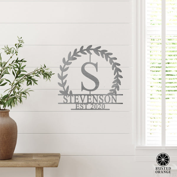 Rusted Orange Craftworks Co. Special Offer Magnolia Personalized Monogram - Custom Name Monogram Home Decor, Established Sign