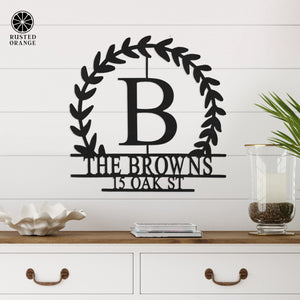 Rusted Orange Craftworks Co. Special Offer Magnolia Personalized Monogram - Custom Name Monogram Home Decor, Established Sign