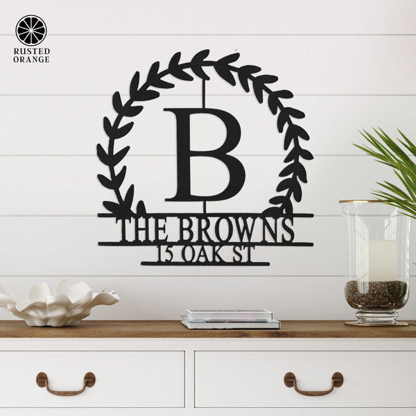 Rusted Orange Craftworks Co. Special Offer Magnolia Personalized Monogram - Custom Name Monogram Home Decor, Established Sign