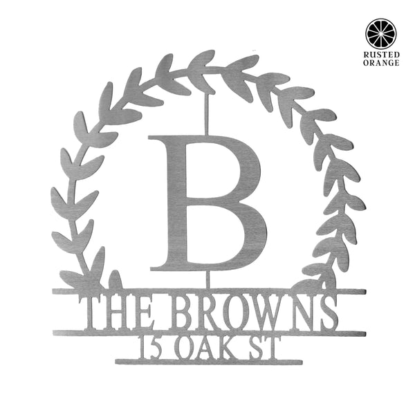 Rusted Orange Craftworks Co. Special Offer Magnolia Personalized Monogram - Custom Name Monogram Home Decor, Established Sign