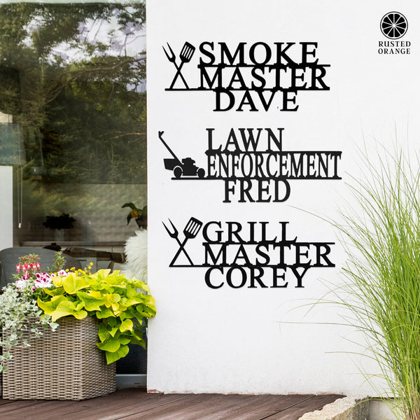Rusted Orange Craftworks Co. Special Offer Master Yard Plaques - Decorative Outdoor Patio Signs for Porch or Yard Decor