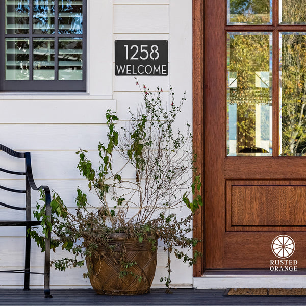 Rusted Orange Craftworks Co. Special Offer Modern Address Plaque - 4 Sizes - Personalized Address Plaque with Street Name and House Numbers