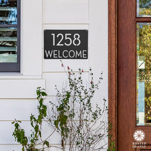 Rusted Orange Craftworks Co. Special Offer Modern Address Plaque - 4 Sizes - Personalized Address Plaque with Street Name and House Numbers