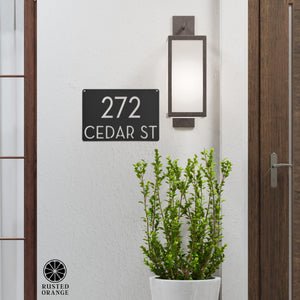 Rusted Orange Craftworks Co. Special Offer Modern Address Plaque - 4 Sizes - Personalized Address Plaque with Street Name and House Numbers